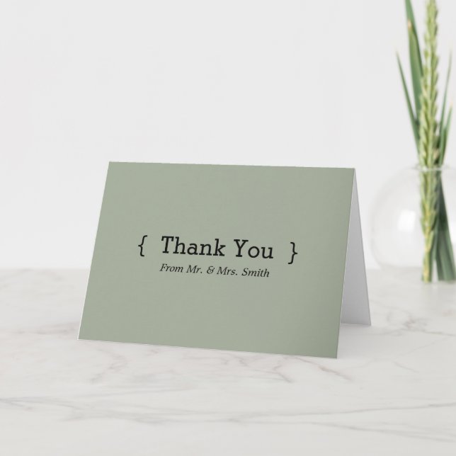 Modern Personalised simple Elegant Thank You Card (Front)