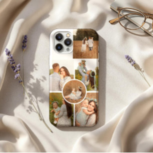 Modern Personalised Six Photo Collage iPhone 15 Pro Case