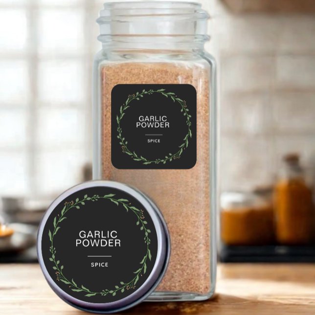Modern Personalised Spice Jars Labels Name White (Modern personalized spice jars stickers)