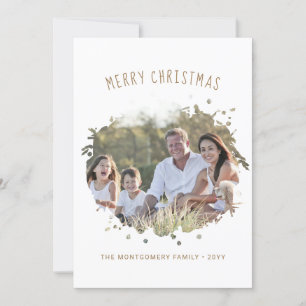 Modern Personalised Splash Photo Christmas Holiday Card