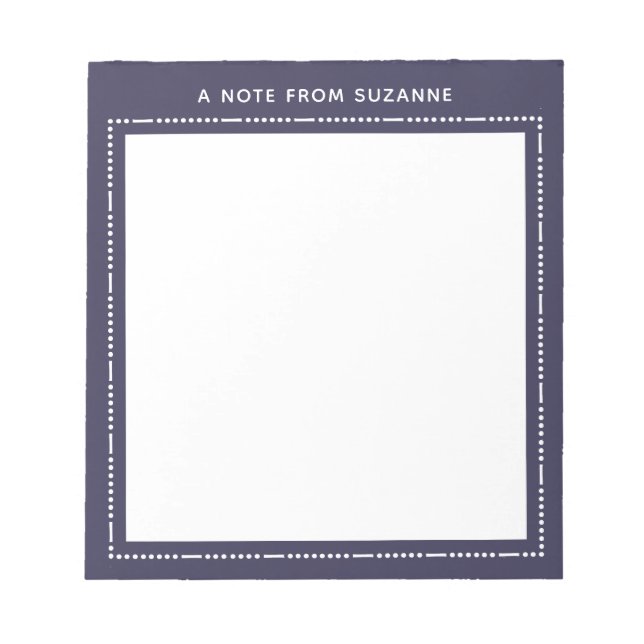 Modern Personalised Stationery simple custom name Notepad (Front)
