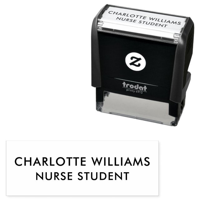 Modern Personalised Student Name Self-inking Stamp (In Situ)