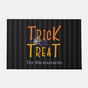 Modern Personalised Trick or Treat Monogram Doormat