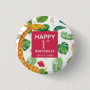 Modern Personalised Tropical 3 Cm Round Badge