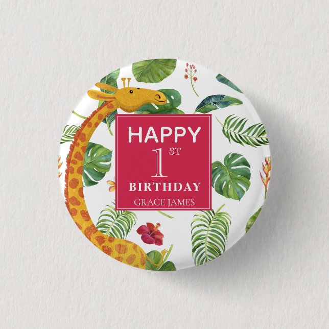 Modern Personalised Tropical  3 Cm Round Badge (Front)