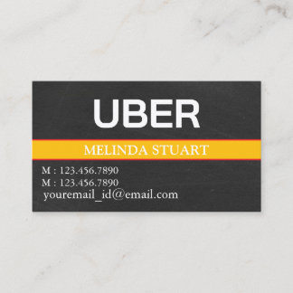Modern Personalised Uber Driver  Business Card