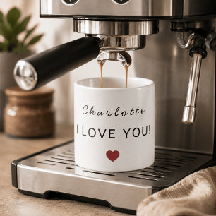 Modern Personalised Valentine Espresso Mug