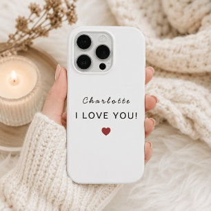 Modern Personalised Valentine – I Love You iPhone 15 Pro Case