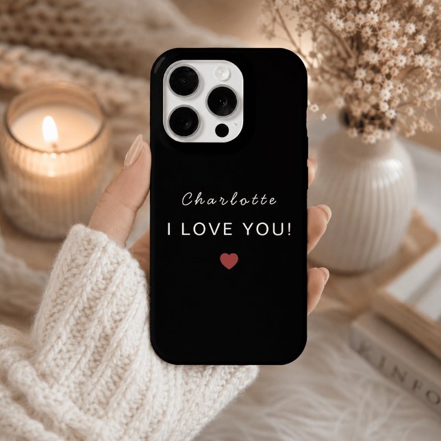 Modern Personalised Valentine – I Love You iPhone Case (Creator Uploaded)
