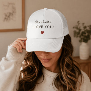 Modern Personalised Valentine Trucker Hat