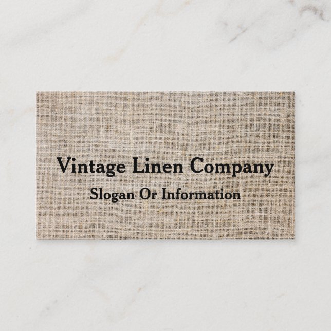 Modern Personalised Vintage Linen Kraft  Business Card (Front)