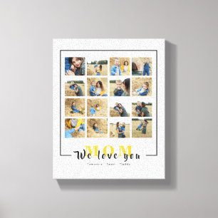 Modern Personalised We Love You Mum Photo Collage  Canvas Print