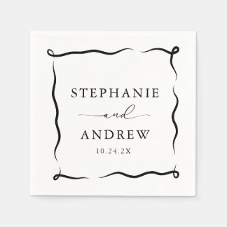 Modern Personalised Wedding Cocktail Napkins