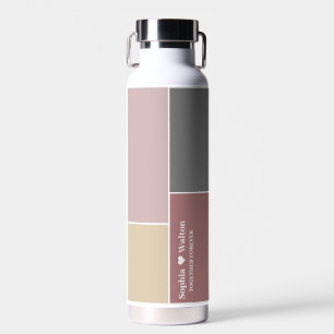 Modern Personalised Wedding Couple Name With Love  Water Bottle