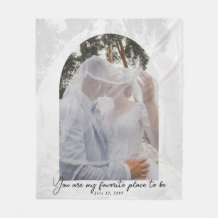 Modern Personalised Wedding Couple Photo Blanket