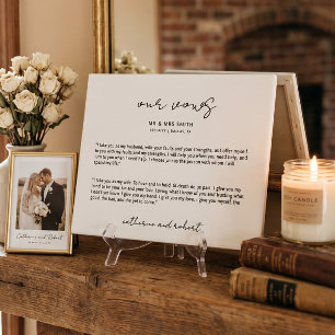 Modern Personalised Wedding Vows Plaque