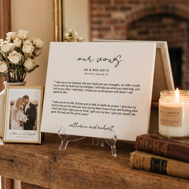Modern Personalised Wedding Vows Plaque (Creator Uploaded)