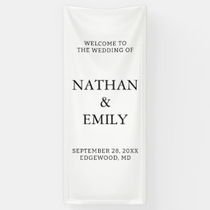 Modern Personalised Wedding Welcome Bridal Showers Banner