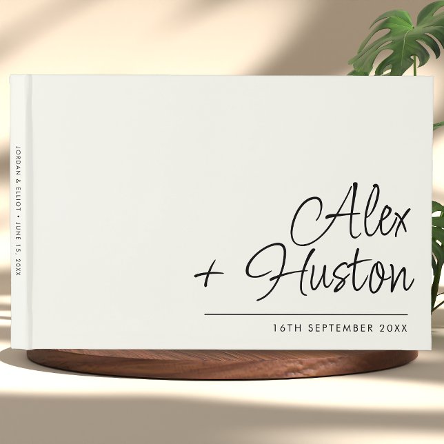 Modern Personalised With Name Calligraphy Wedding Guest Book (Creator Uploaded)