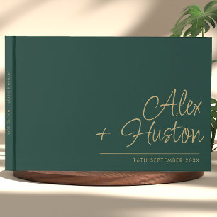 Modern Personalised With Name Calligraphy Wedding Guest Book