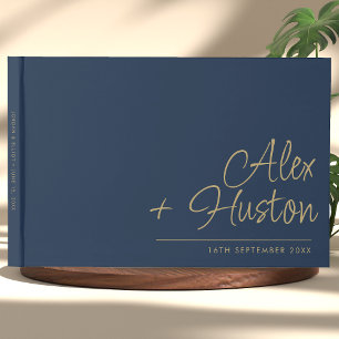 Modern Personalised With Name Calligraphy Wedding Guest Book