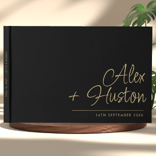 Modern Personalised With Name Calligraphy Wedding Guest Book