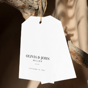 Modern Personalised With Name Wedding Monogram Gift Tags