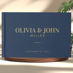 Modern Personalised With Name Wedding Reception Guest Book