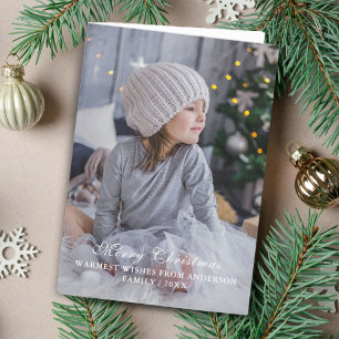 Modern Personalizable Merry Christmas Photo Holiday Card