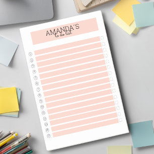 Modern personalizable peach white post-it post-it notes
