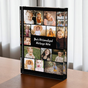 Modern Personalized 16 Photo Collage Photo Block