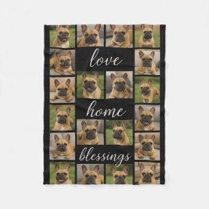 Modern Personalized 20 Photo Collage Custom Blanke Fleece Blanket