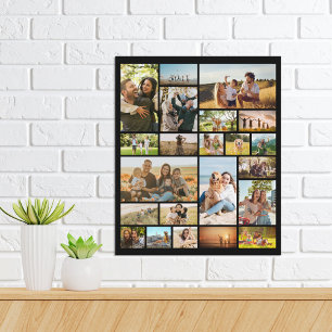 Modern Personalized 22 Photo Collage Poster
