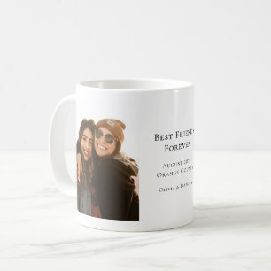 Modern Personalized Best Friends Forever 2 Photo Coffee Mug