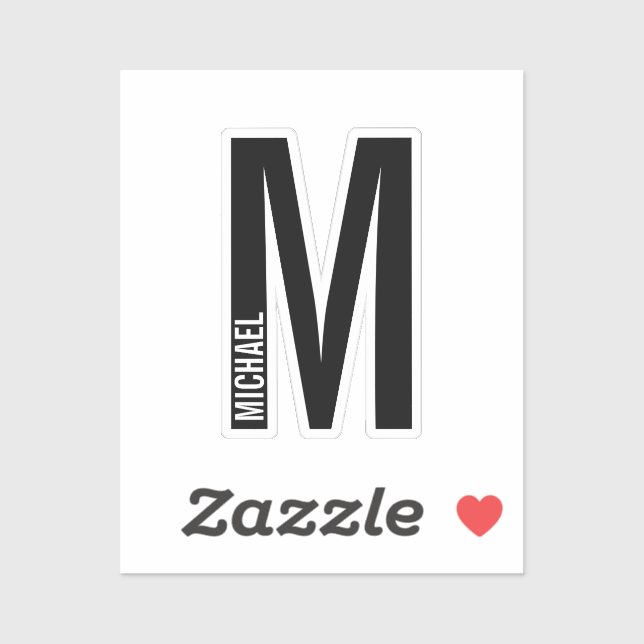 Modern Personalized Bold Monogram and Name (Sheet)