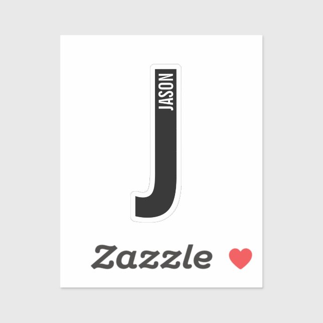 Modern Personalized Bold Monogram and Name (Sheet)