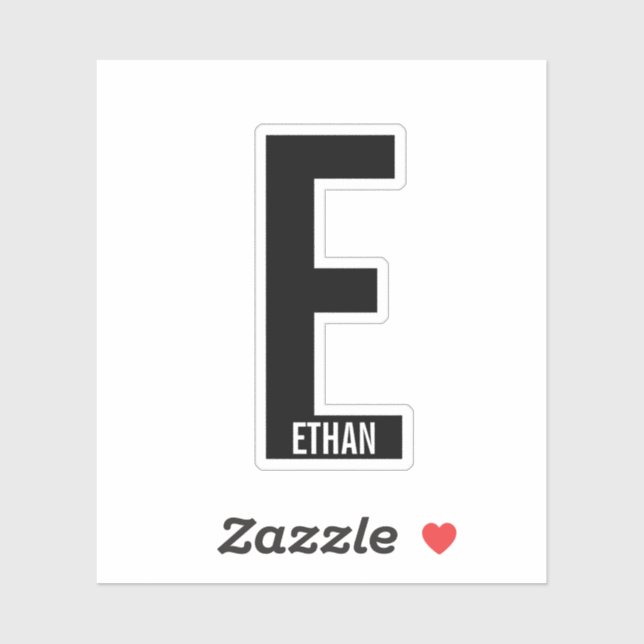 Modern Personalized Bold Monogram and Name (Sheet)
