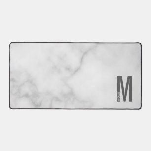 Modern Personalized Bold Monogram and Name Desk Mat