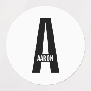 Modern Personalized Bold Monogram and Name Labels