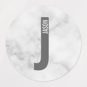 Modern Personalized Bold Monogram and Name Labels