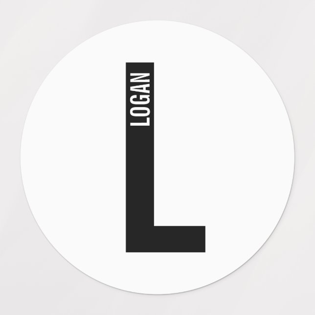 Modern Personalized Bold Monogram and Name Labels (Design 1)
