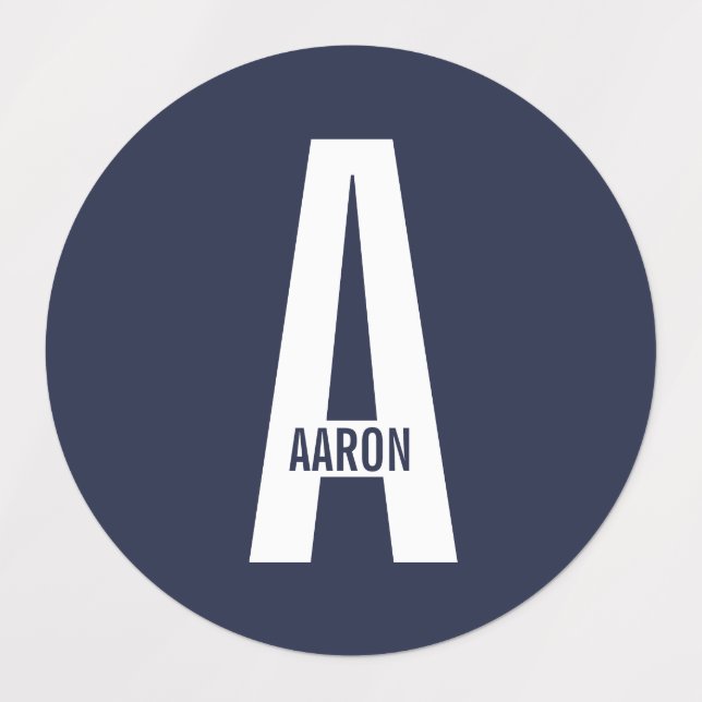 Modern Personalized Bold Monogram and Name Labels (Design 1)