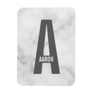 Modern Personalized Bold Monogram and Name Magnet