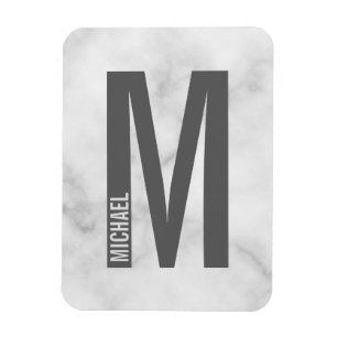 Modern Personalized Bold Monogram and Name Magnet