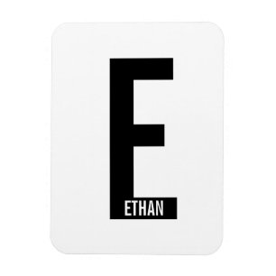 Modern Personalized Bold Monogram and Name Magnet
