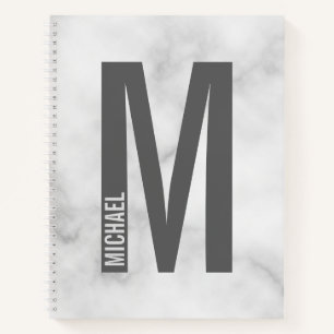 Modern Personalized Bold Monogram and Name Notebook