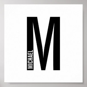 Modern Personalized Bold Monogram and Name Poster