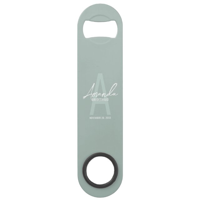 Modern Personalized Bridesmaid's Monogram and Name (Front)