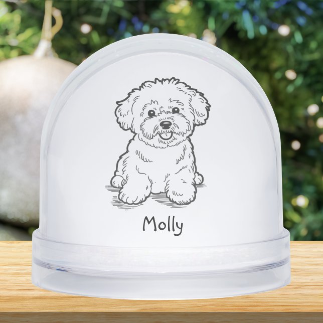 Modern Personalized Dog Christmas Snowglobe (Creator Uploaded)
