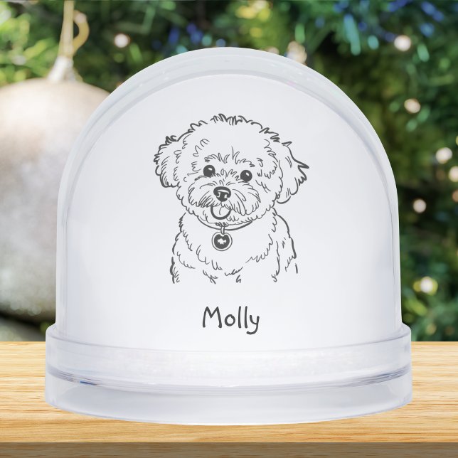 Modern Personalized Dog Christmas Snowglobe (Creator Uploaded)